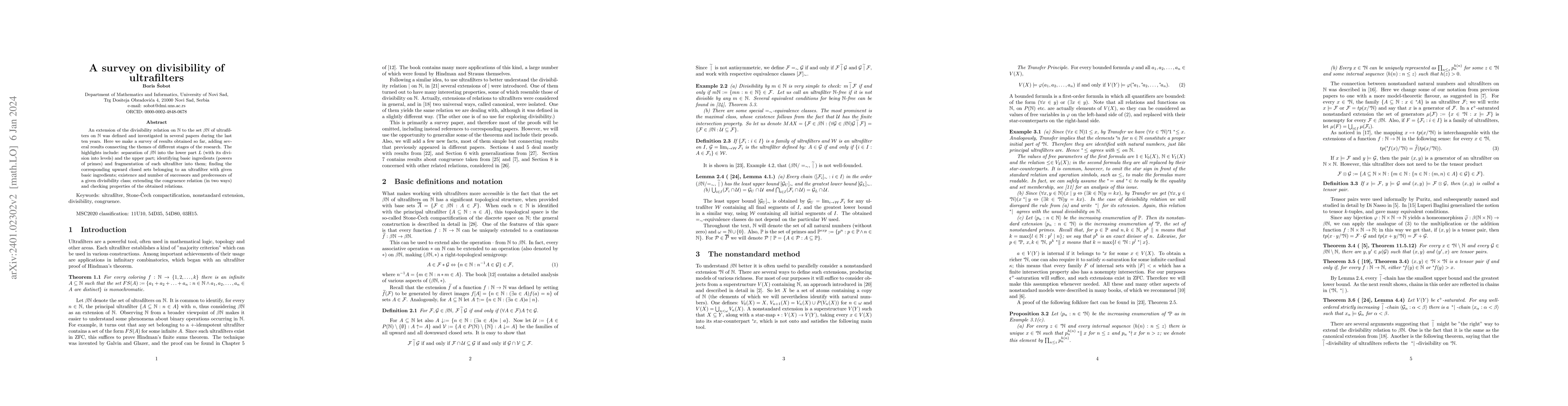 Thumbnail for A survey on divisibility of ultrafilters