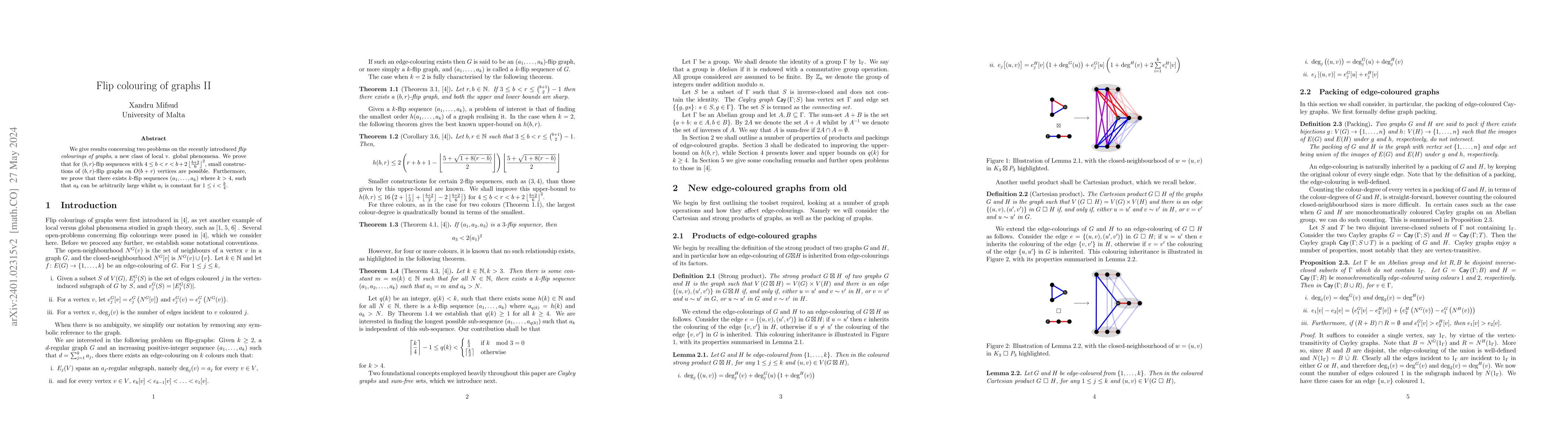 Thumbnail for Flip colouring of graphs II