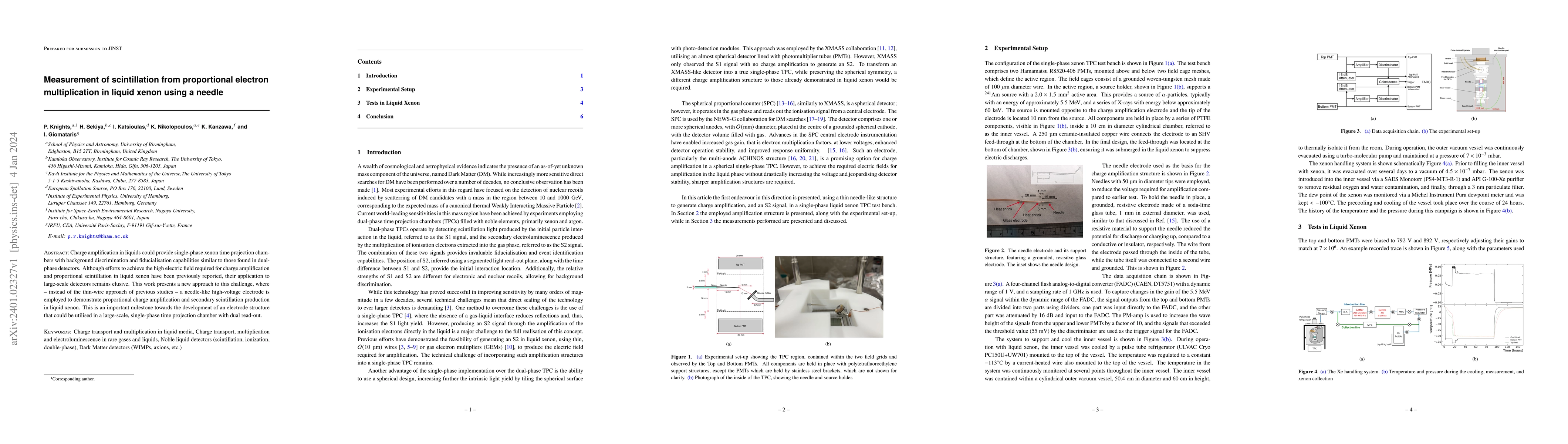 Thumbnail for Measurement of scintillation from proportional electron multiplication
  in liquid xenon using a needle