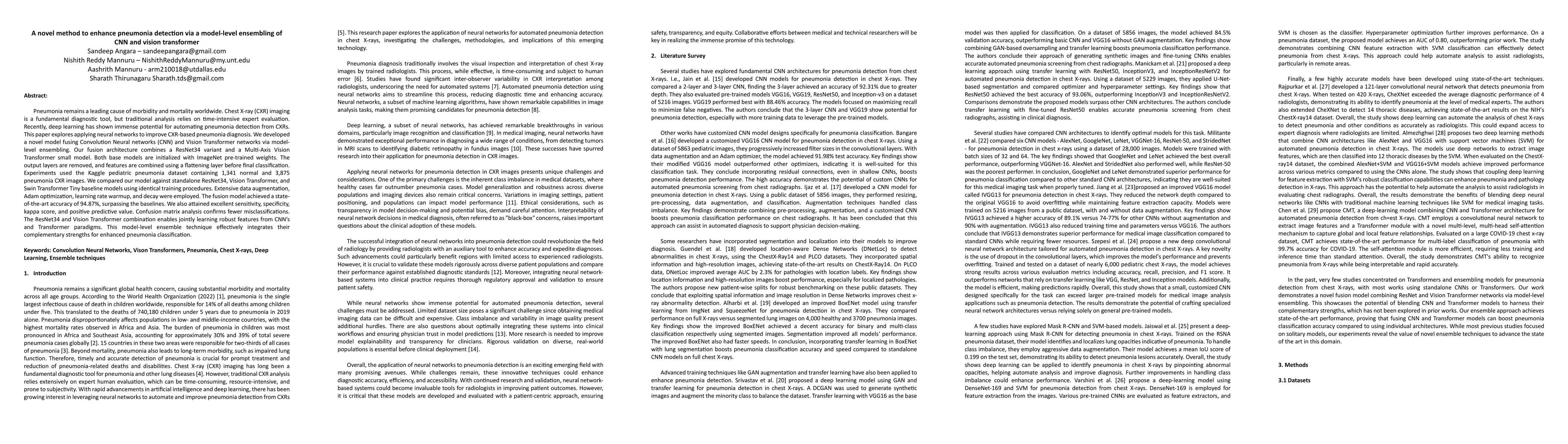 Thumbnail for A novel method to enhance pneumonia detection via a model-level
  ensembling of CNN and vision transformer