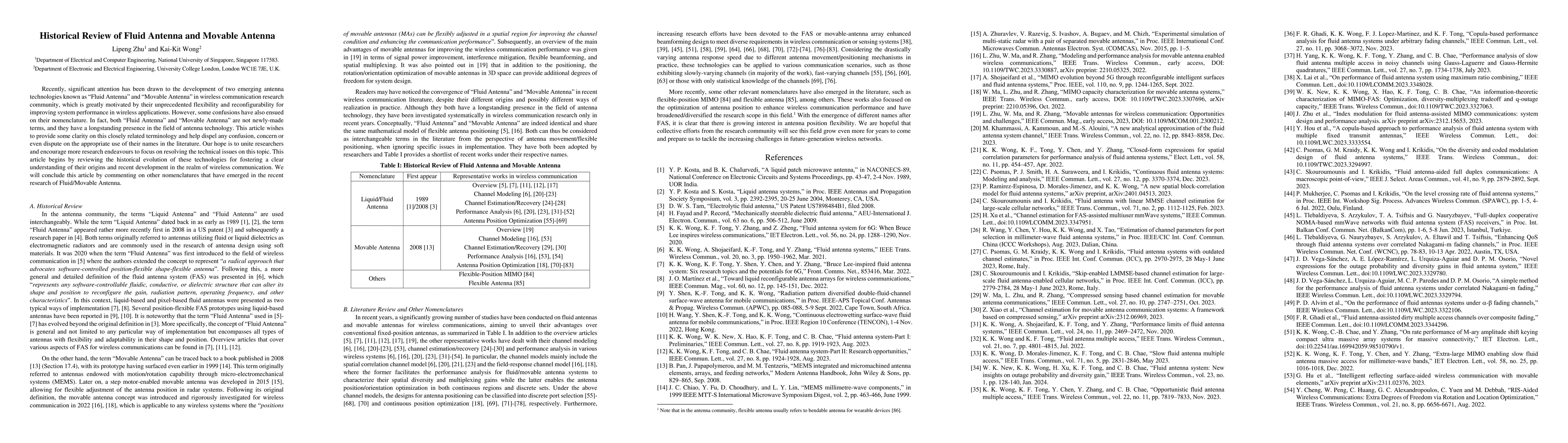 Thumbnail for Historical Review of Fluid Antenna and Movable Antenna