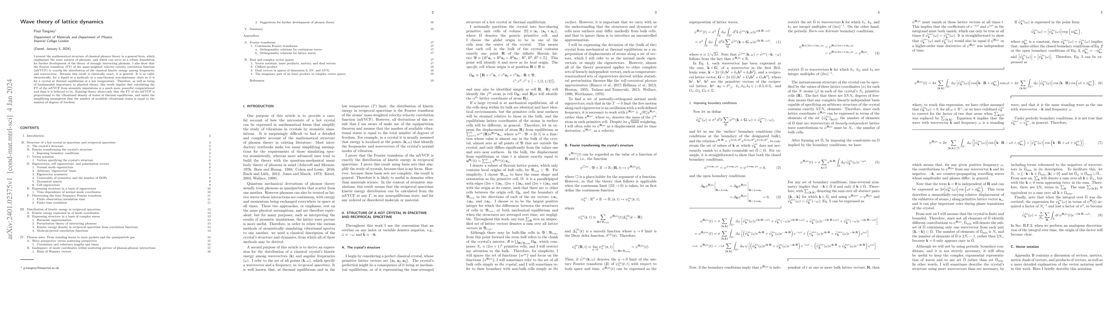 Thumbnail for Wave theory of lattice dynamics