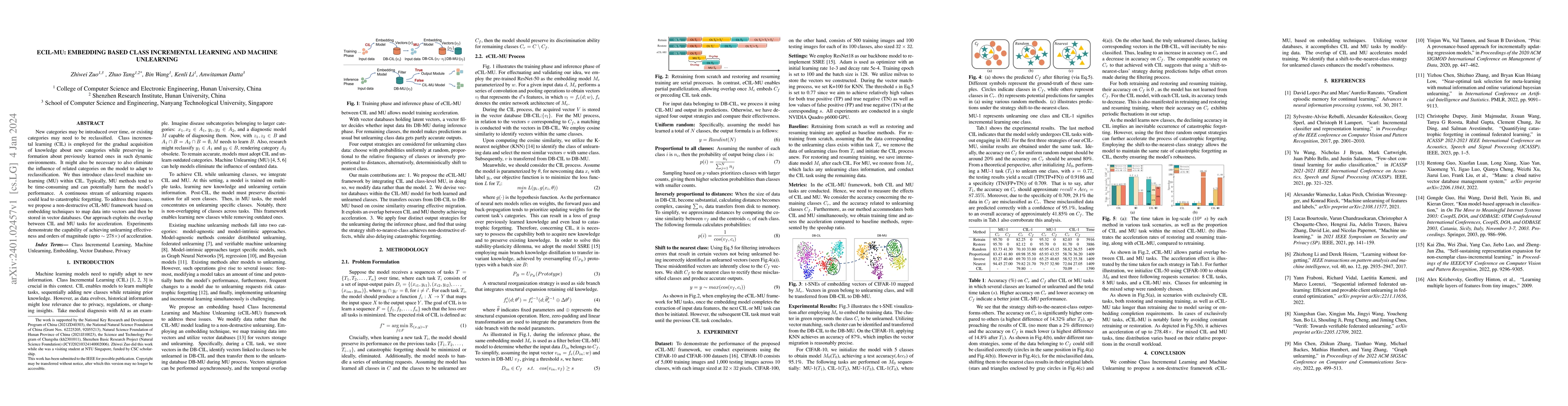 Thumbnail for eCIL-MU: Embedding based Class Incremental Learning and Machine
  Unlearning