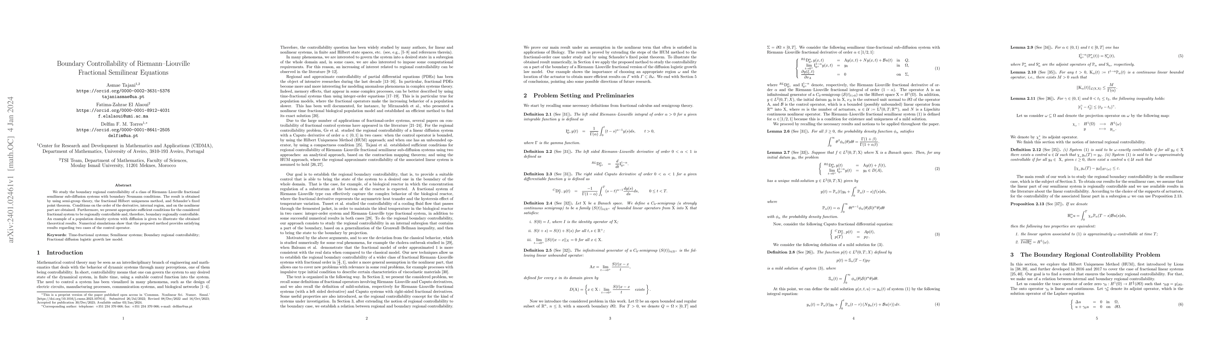 Thumbnail for Boundary Controllability of Riemann-Liouville Fractional Semilinear
  Equations