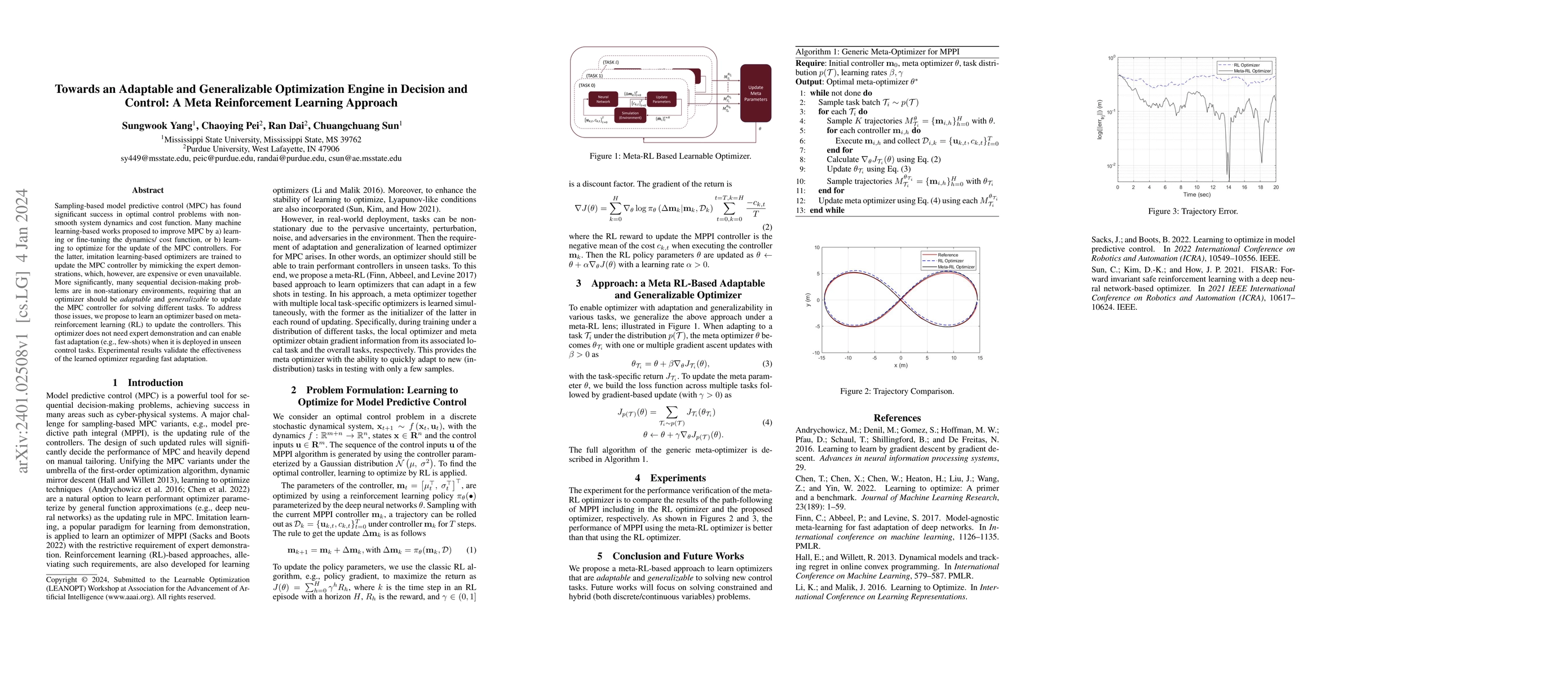 Thumbnail for Towards an Adaptable and Generalizable Optimization Engine in Decision
  and Control: A Meta Reinforcement Learning Approach