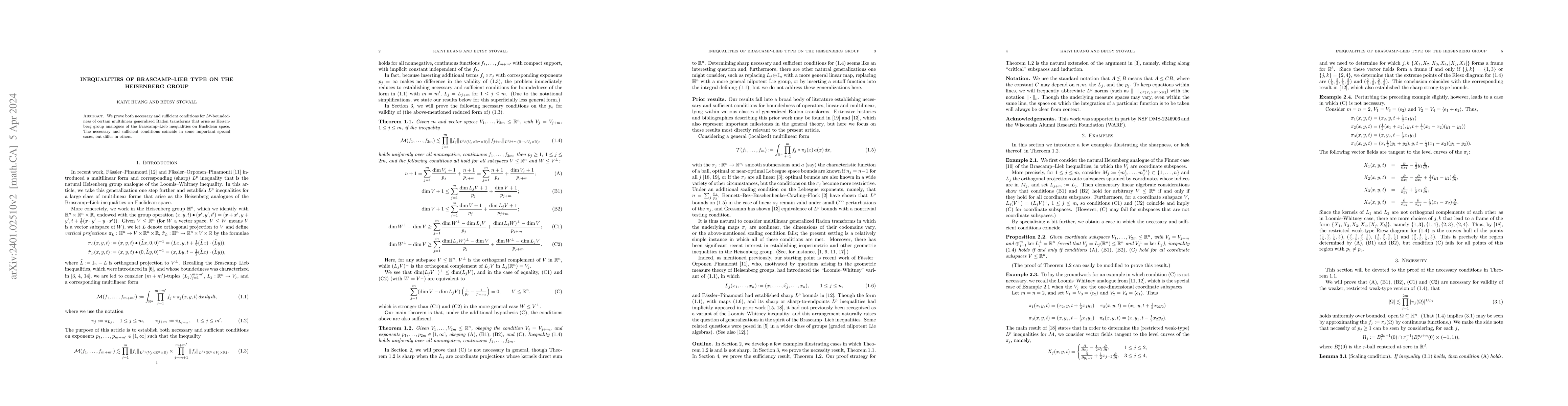 Thumbnail for Inequalities of Brascamp-Lieb type on the Heisenberg group