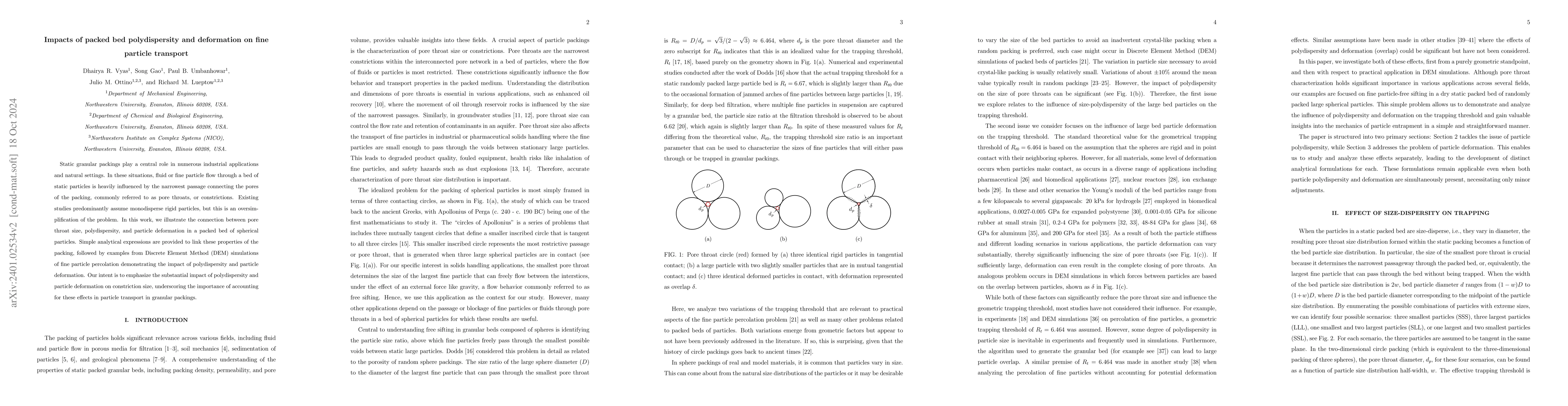 Thumbnail for Poly-dispersity and deformation effects on pore throat size in granular
  beds