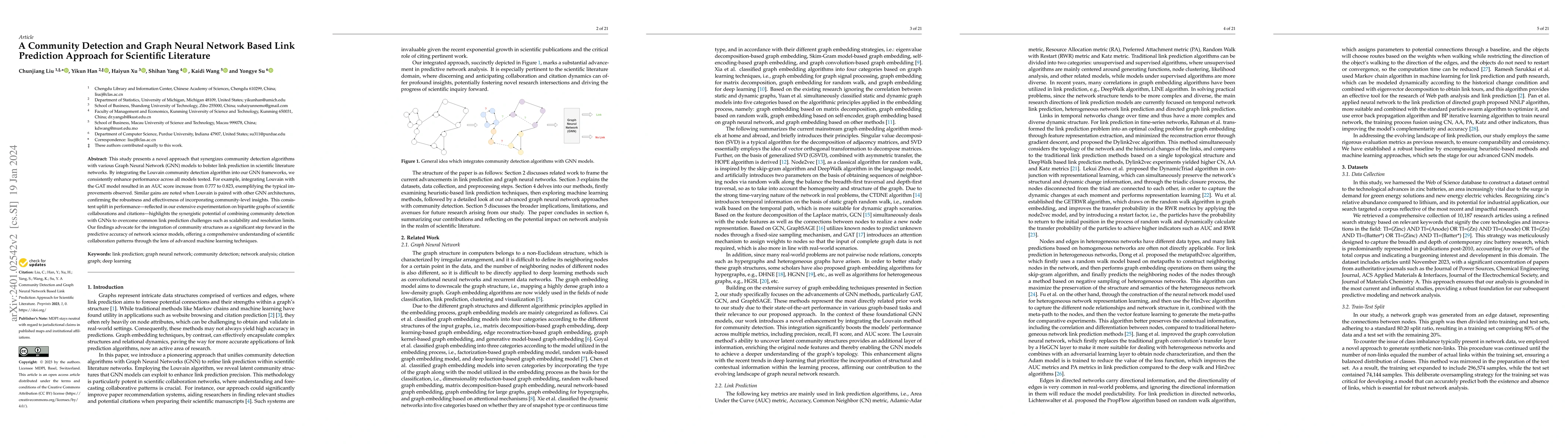 Thumbnail for A Community Detection and Graph Neural Network Based Link Prediction
  Approach for Scientific Literature
