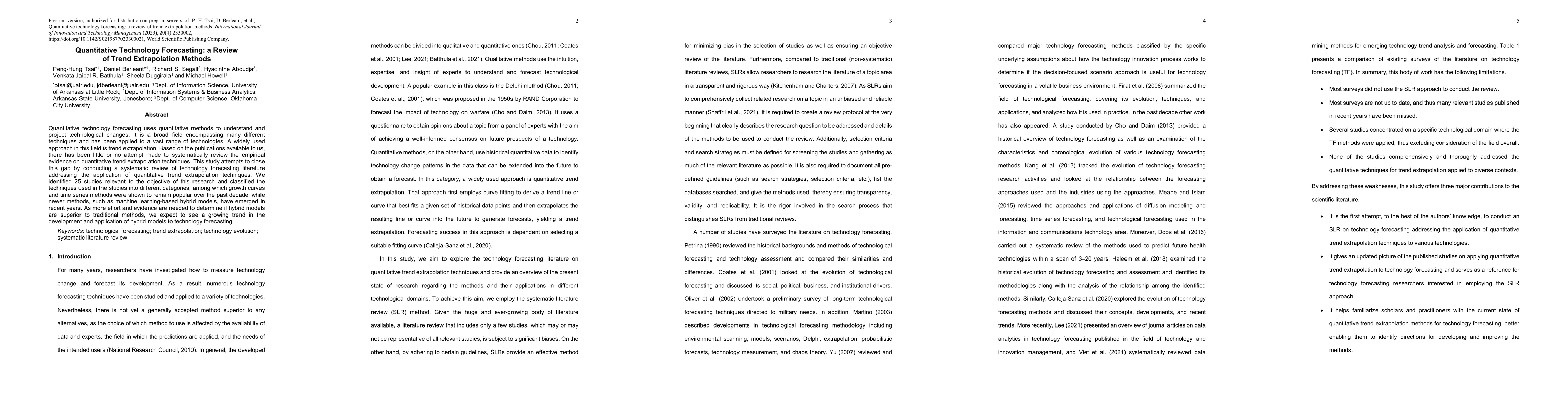 Thumbnail for Quantitative Technology Forecasting: a Review of Trend Extrapolation
  Methods