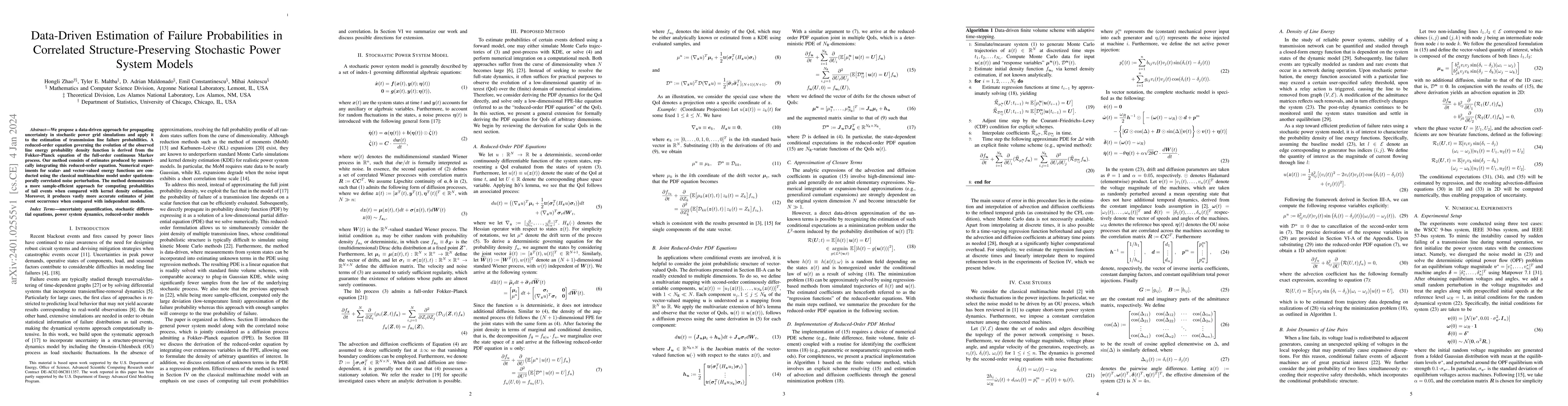 Thumbnail for Data-Driven Estimation of Failure Probabilities in Correlated
  Structure-Preserving Stochastic Power System Models