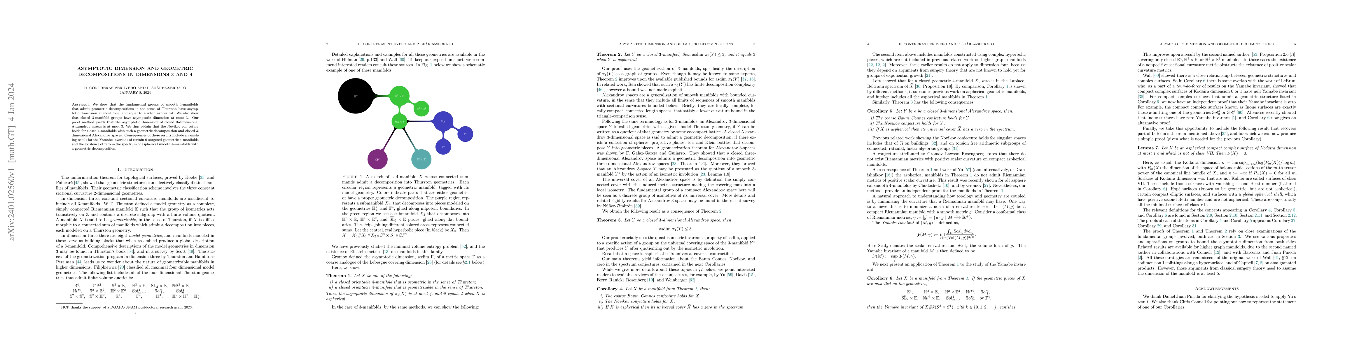 Thumbnail for Asymptotic dimension and geometric decompositions in dimensions 3 and 4