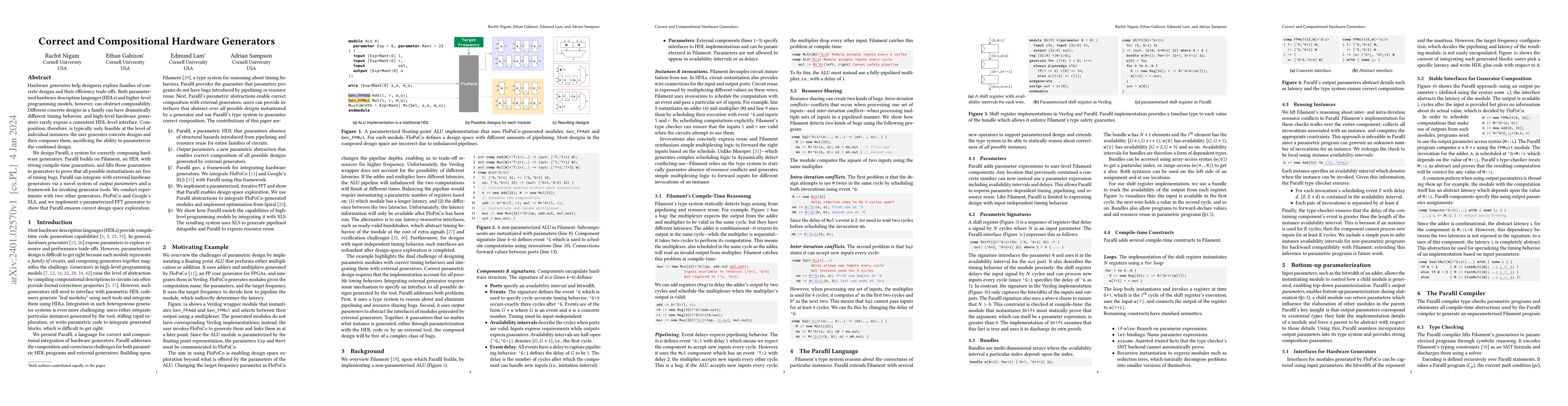 Thumbnail for Correct and Compositional Hardware Generators