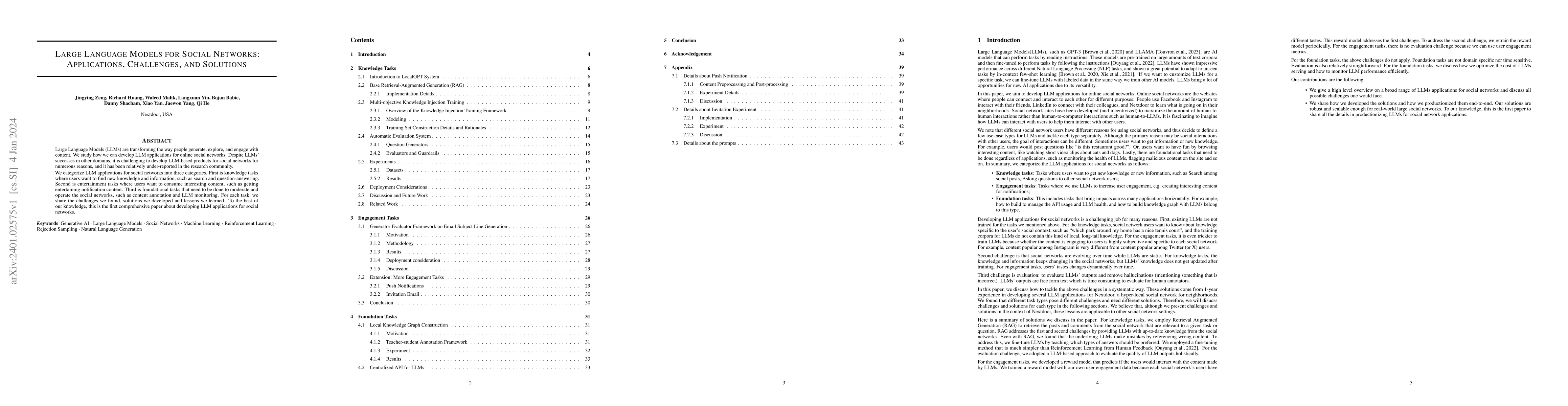 Thumbnail for Large Language Models for Social Networks: Applications, Challenges, and
  Solutions