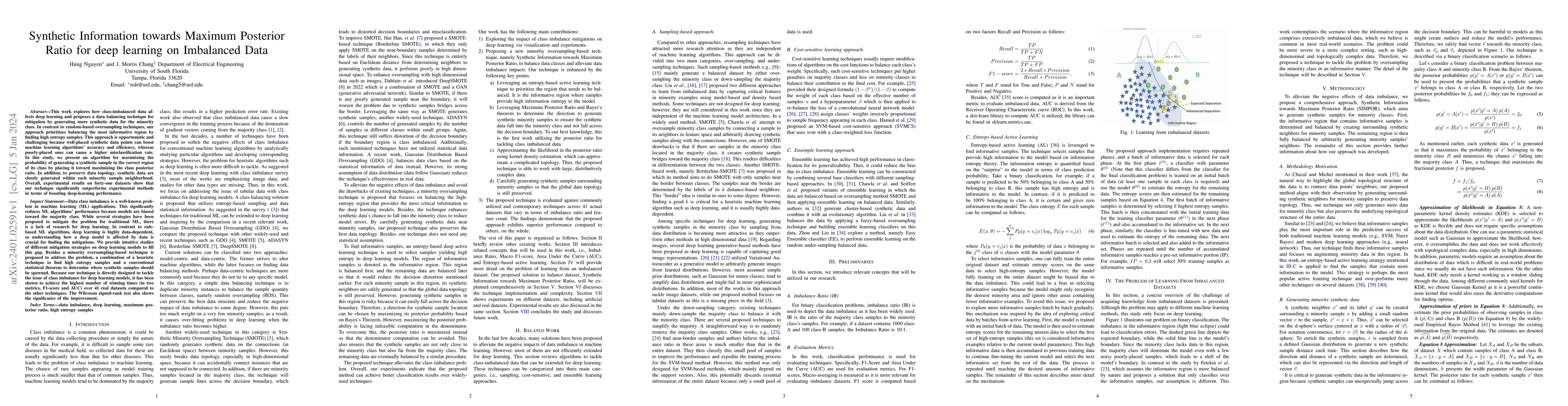 Thumbnail for Synthetic Information towards Maximum Posterior Ratio for deep learning
  on Imbalanced Data
