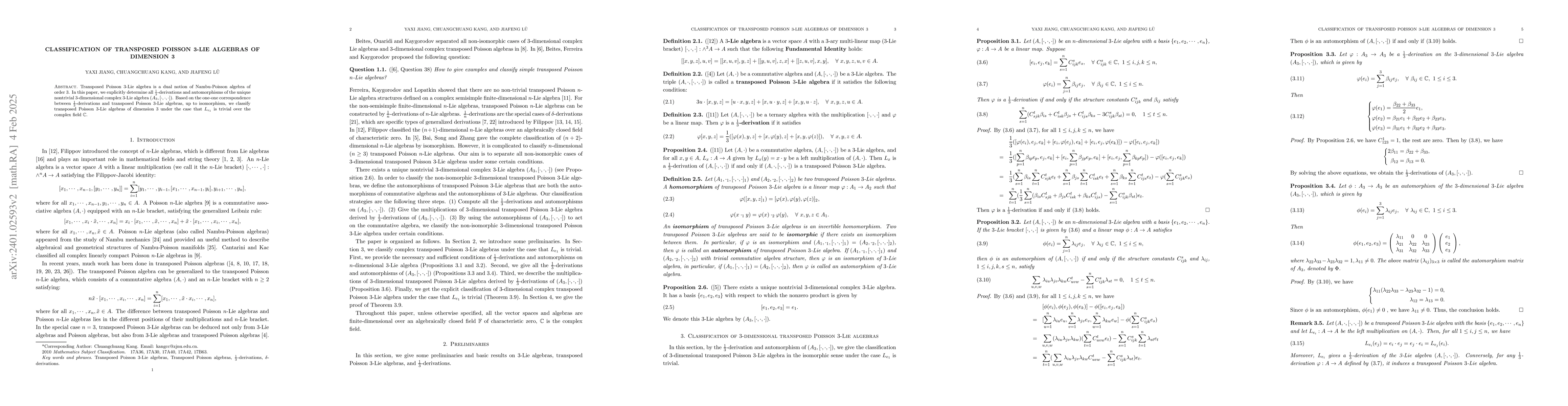 Thumbnail for Classification of Transposed Poisson 3-Lie algebras of dimension 3