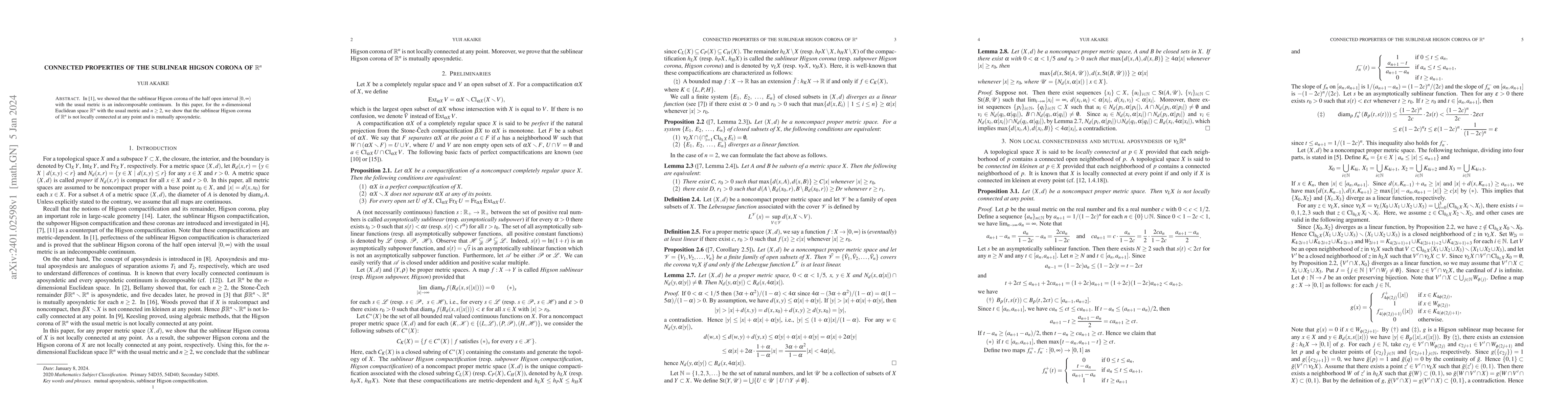Thumbnail for Connected properties of the sublinear Higson corona of $\Bbb R^n$