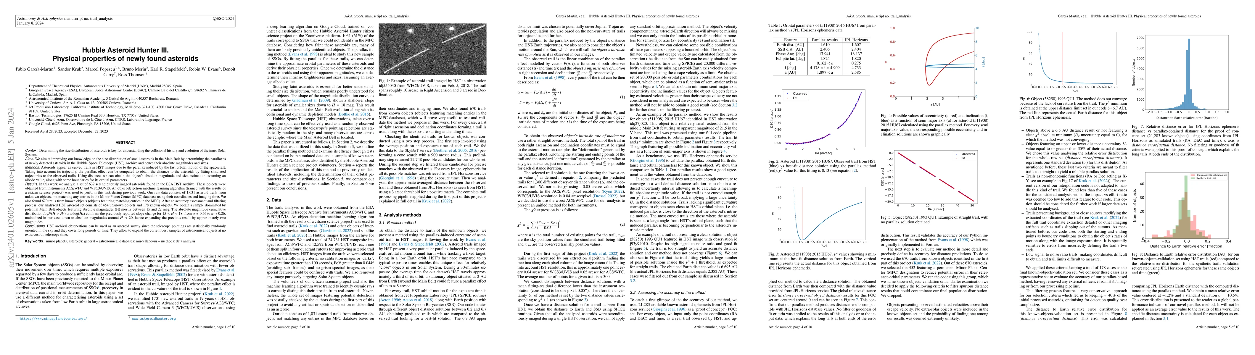 Thumbnail for Hubble Asteroid Hunter III. Physical properties of newly found asteroids