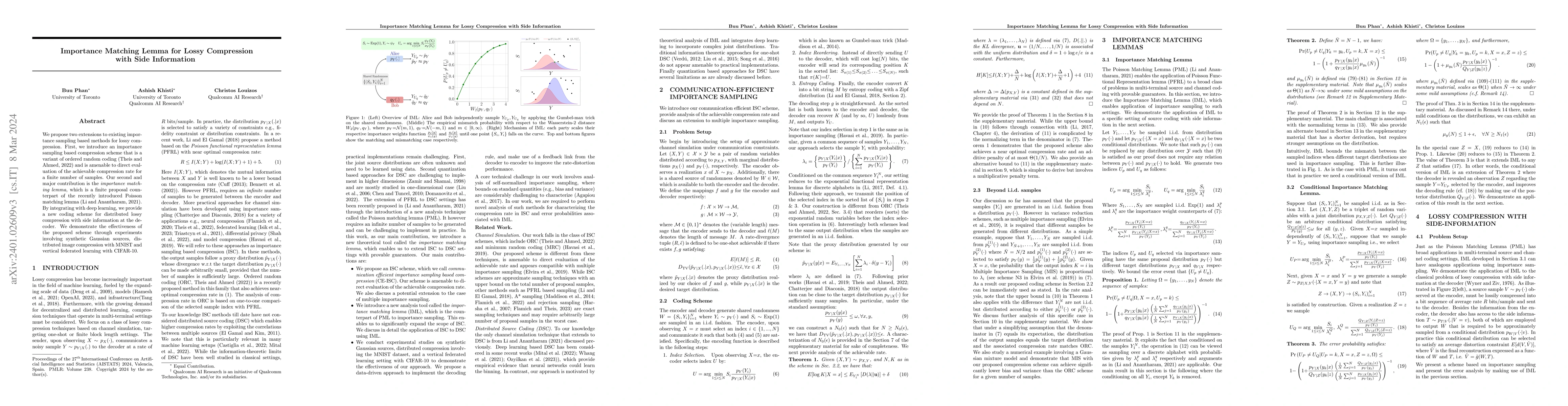 Thumbnail for Importance Matching Lemma for Lossy Compression with Side Information