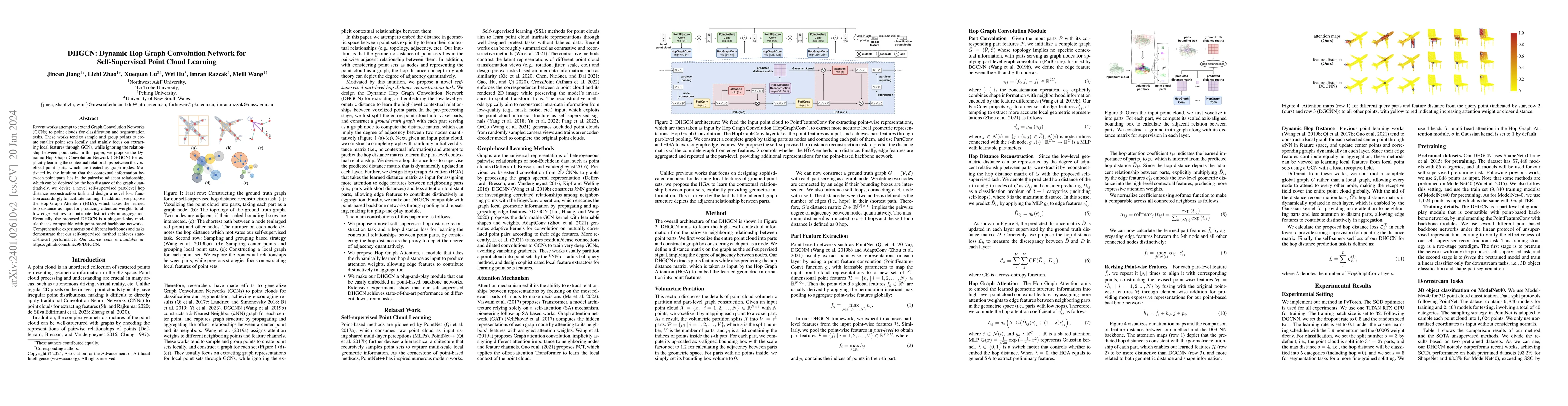 Thumbnail for DHGCN: Dynamic Hop Graph Convolution Network for Self-Supervised Point
  Cloud Learning