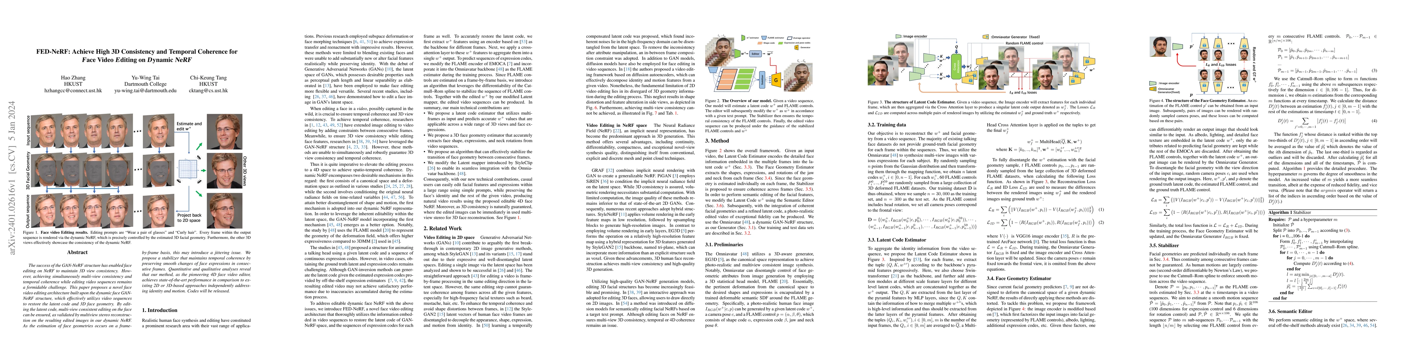 Thumbnail for FED-NeRF: Achieve High 3D Consistency and Temporal Coherence for Face
  Video Editing on Dynamic NeRF