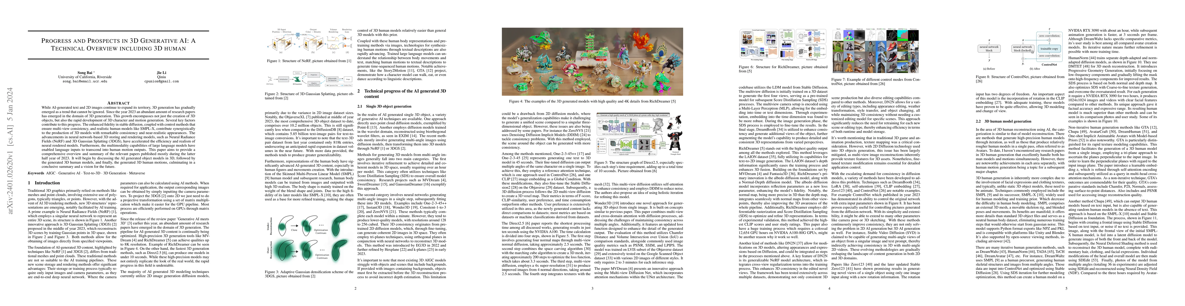 Thumbnail for Progress and Prospects in 3D Generative AI: A Technical Overview
  including 3D human