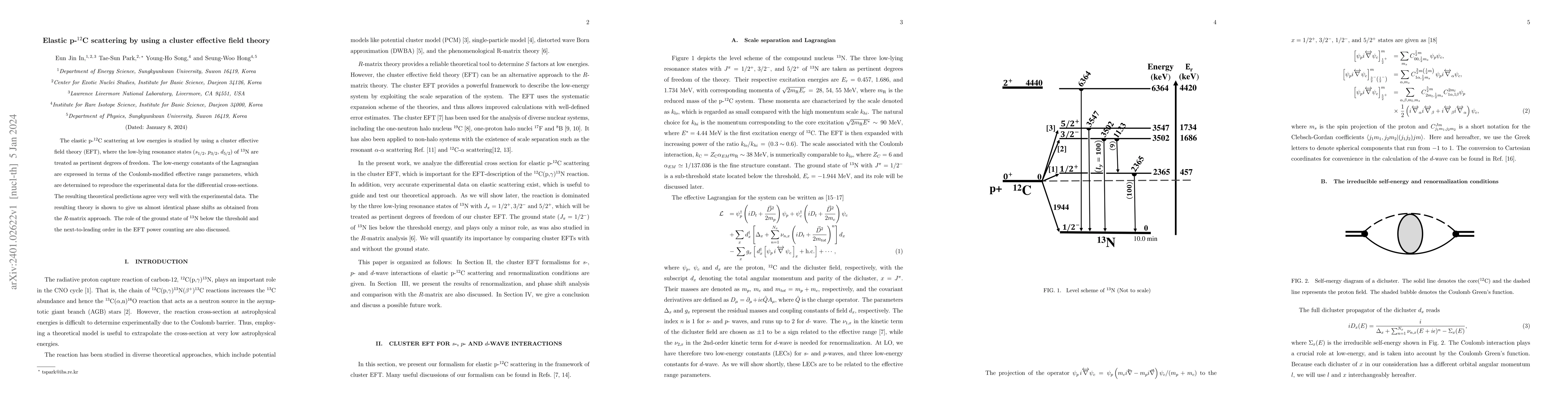 Thumbnail for Elastic p-12C scattering by using a cluster effective field theory