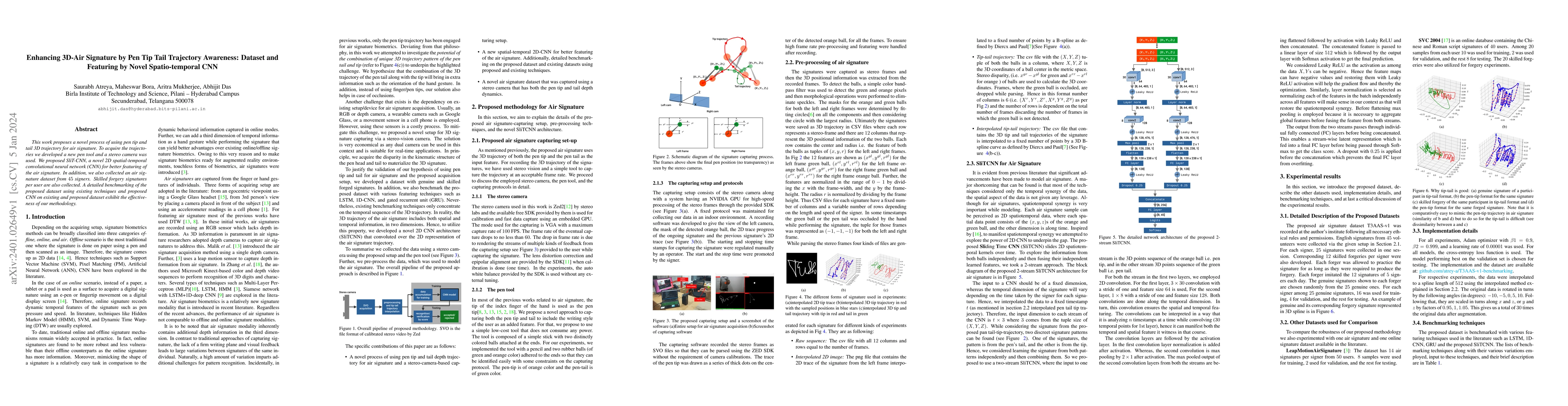 Thumbnail for Enhancing 3D-Air Signature by Pen Tip Tail Trajectory Awareness: Dataset
  and Featuring by Novel Spatio-temporal CNN