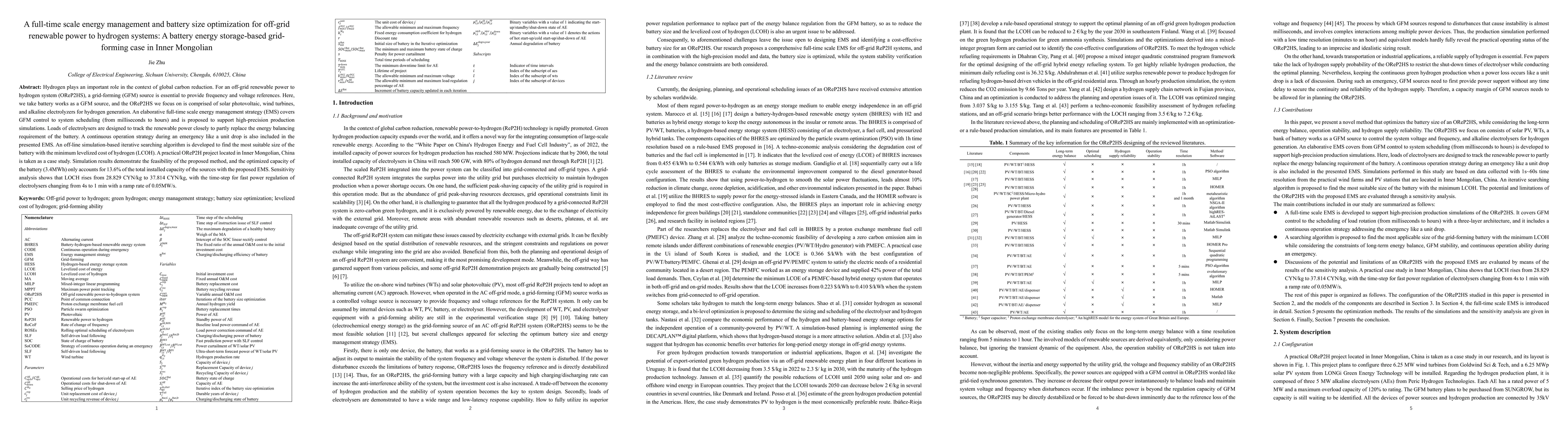 Thumbnail for A full-time scale energy management and battery size optimization for
  off-grid renewable power to hydrogen systems: A battery energy storage-based
  grid-forming case in Inner Mongolian