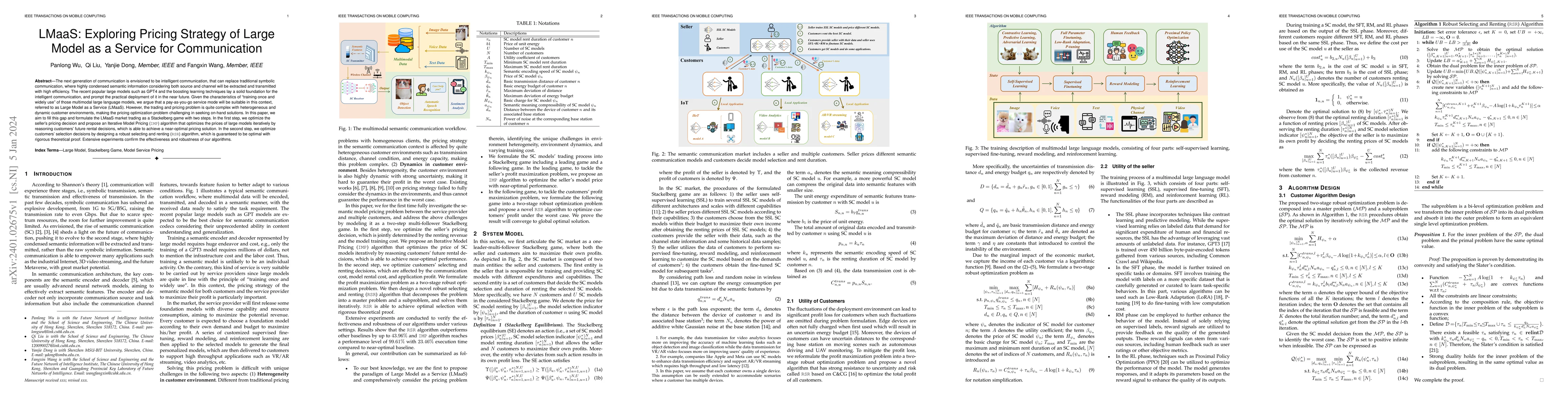 Thumbnail for LMaaS: Exploring Pricing Strategy of Large Model as a Service for
  Communication