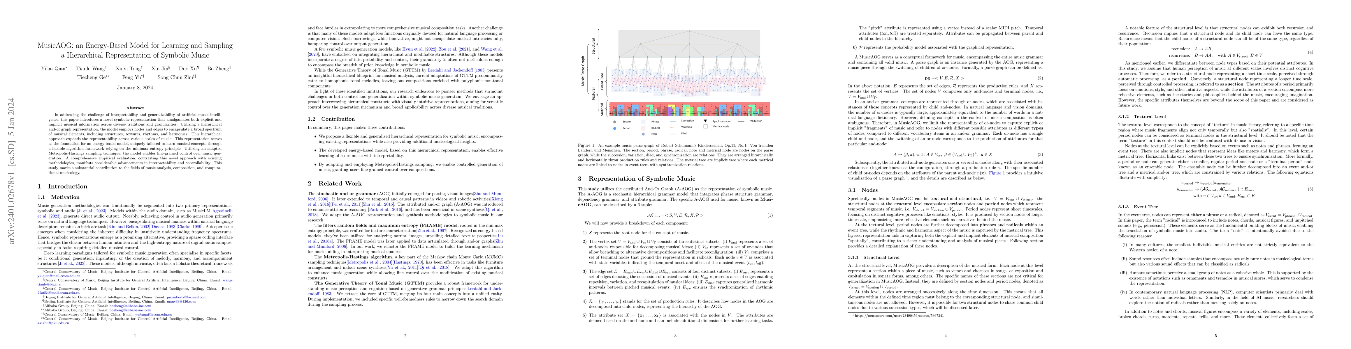 Thumbnail for MusicAOG: an Energy-Based Model for Learning and Sampling a Hierarchical
  Representation of Symbolic Music