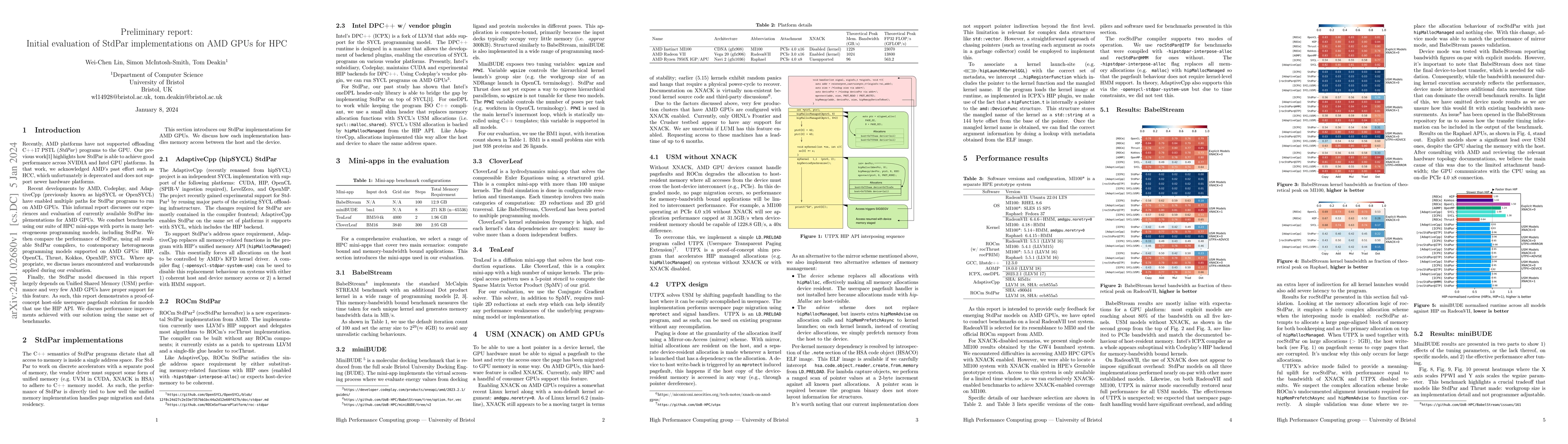 Thumbnail for Preliminary report: Initial evaluation of StdPar implementations on AMD
  GPUs for HPC