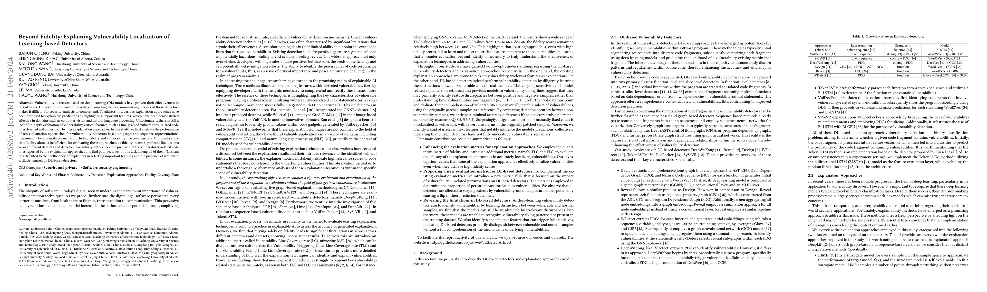 Thumbnail for Beyond Fidelity: Explaining Vulnerability Localization of Learning-based
  Detectors