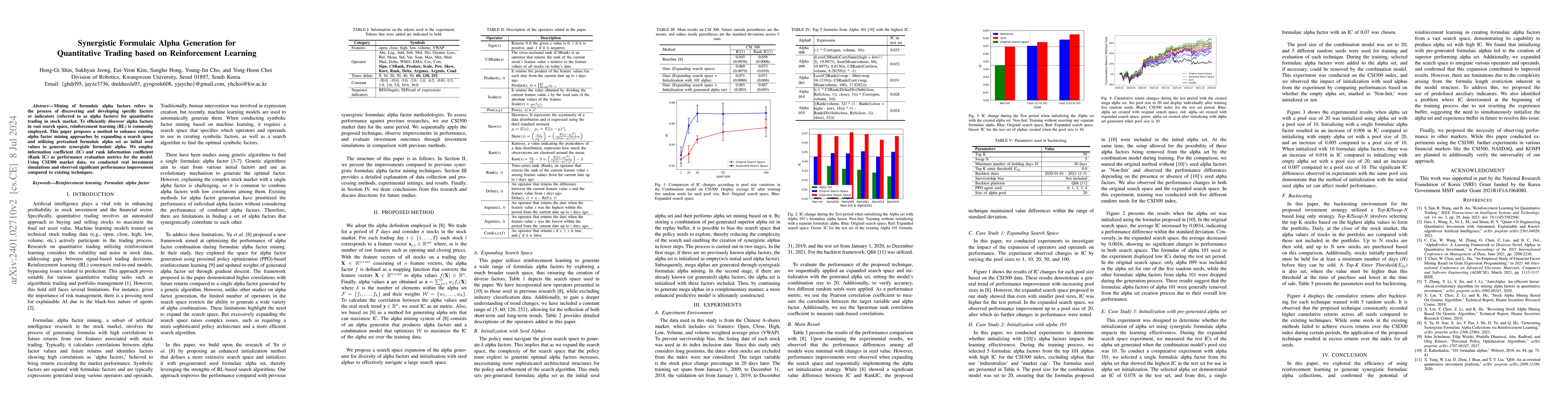 Thumbnail for Synergistic Formulaic Alpha Generation for Quantitative Trading based on
  Reinforcement Learning