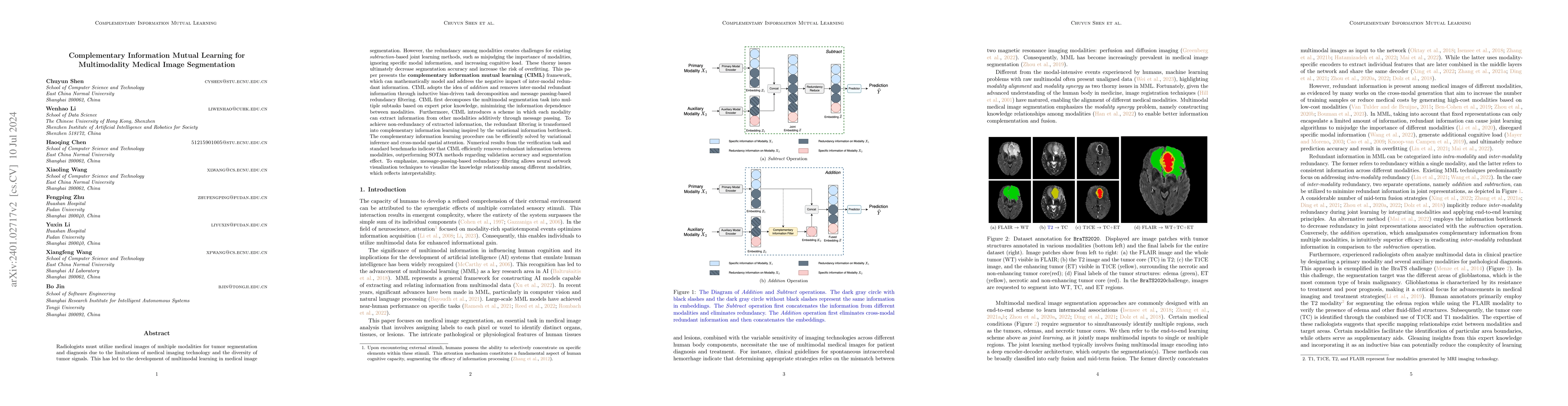 Thumbnail for Complementary Information Mutual Learning for Multimodality Medical
  Image Segmentation