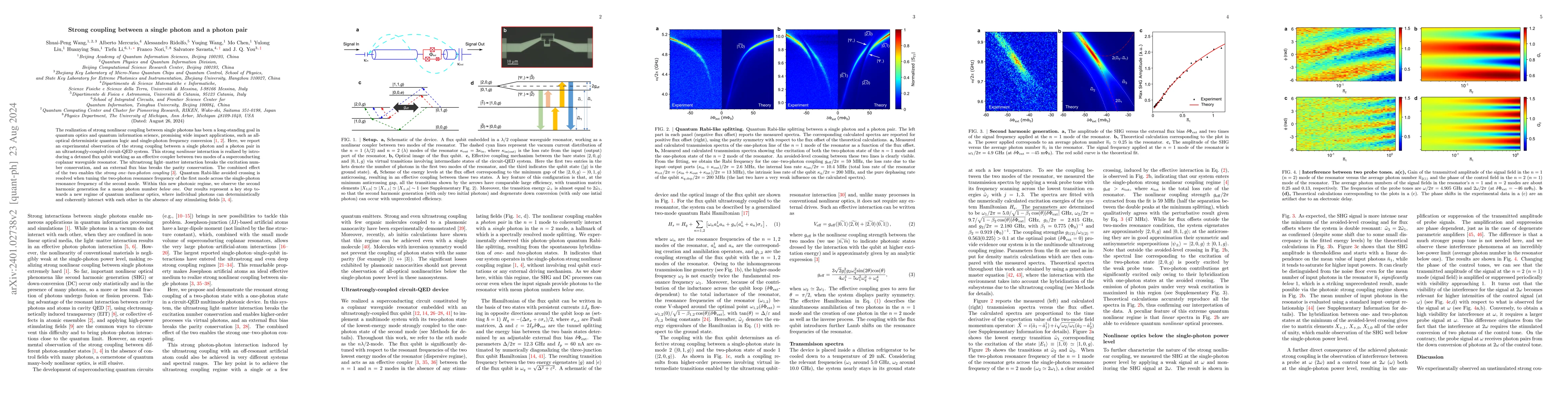 Thumbnail for Strong coupling between a single photon and a photon pair
