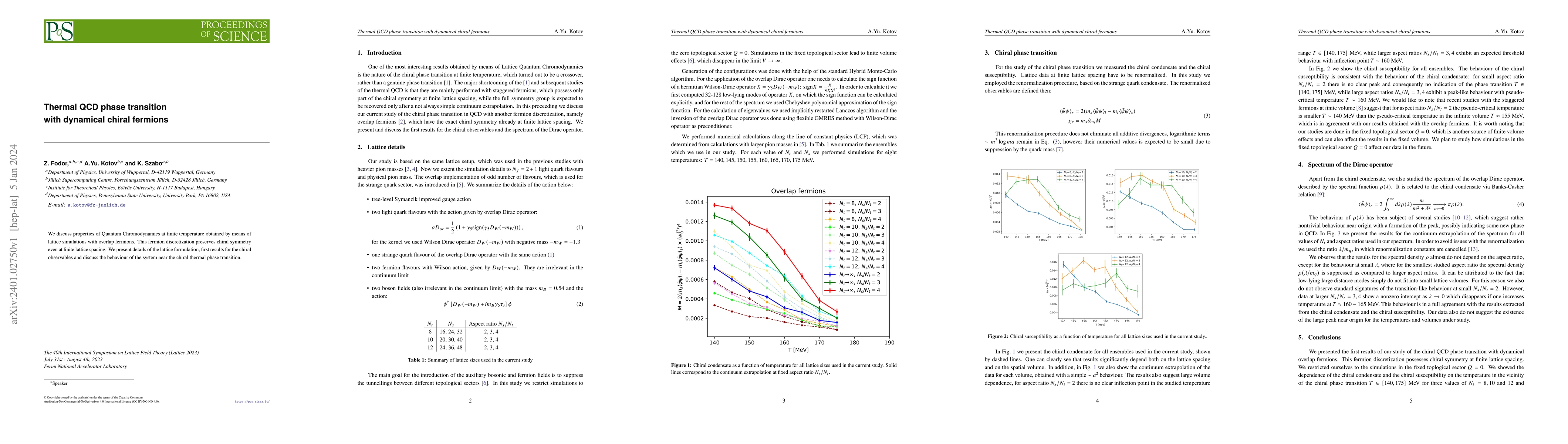 Thumbnail for Thermal QCD phase transition with dynamical chiral fermions