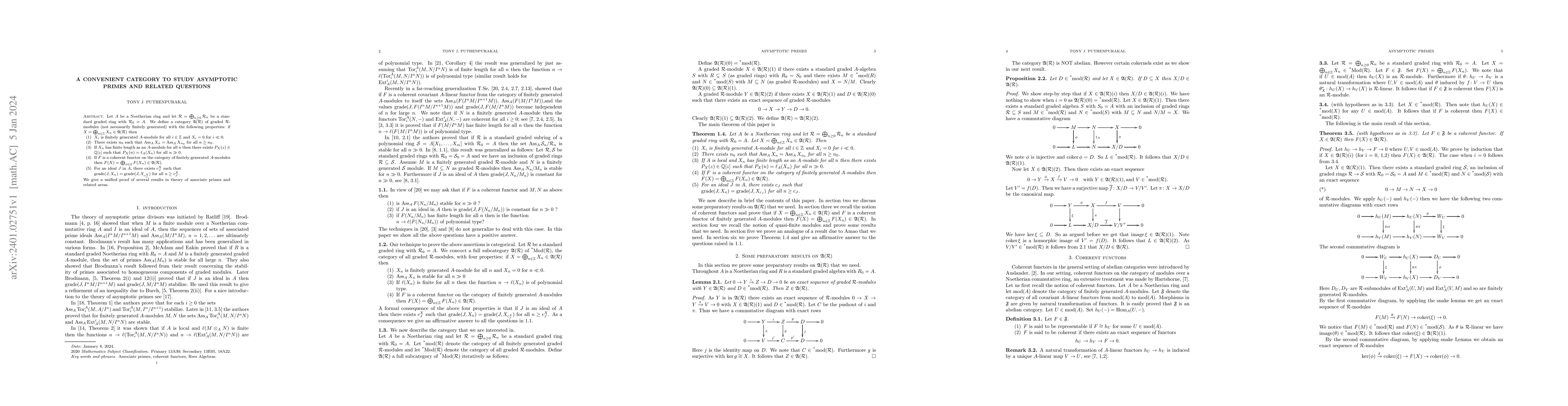 Thumbnail for A convenient category to study asymptotic primes and related questions