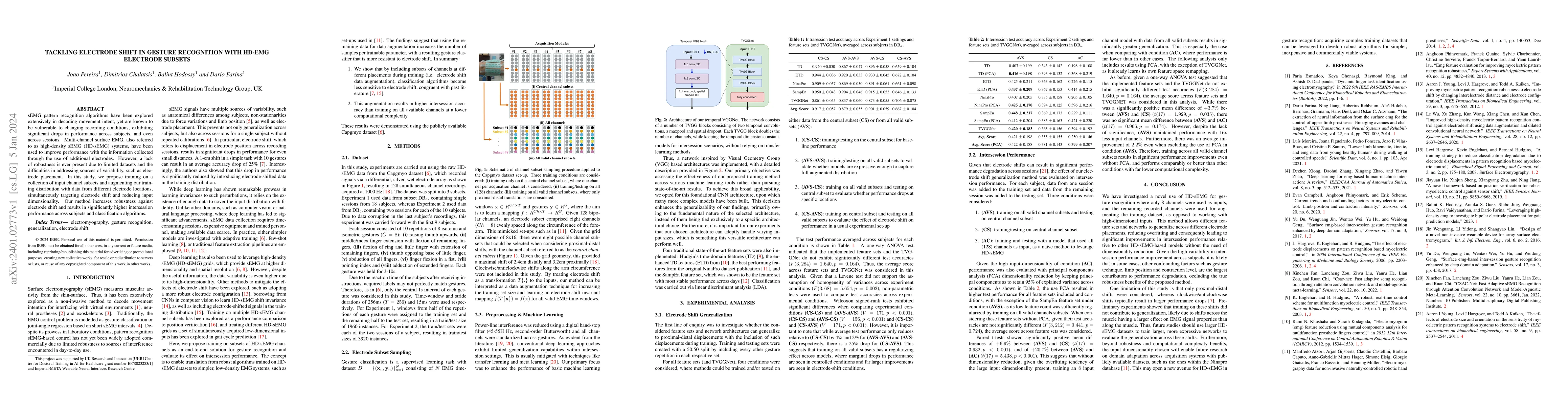 Thumbnail for Tackling Electrode Shift In Gesture Recognition with HD-EMG Electrode
  Subsets