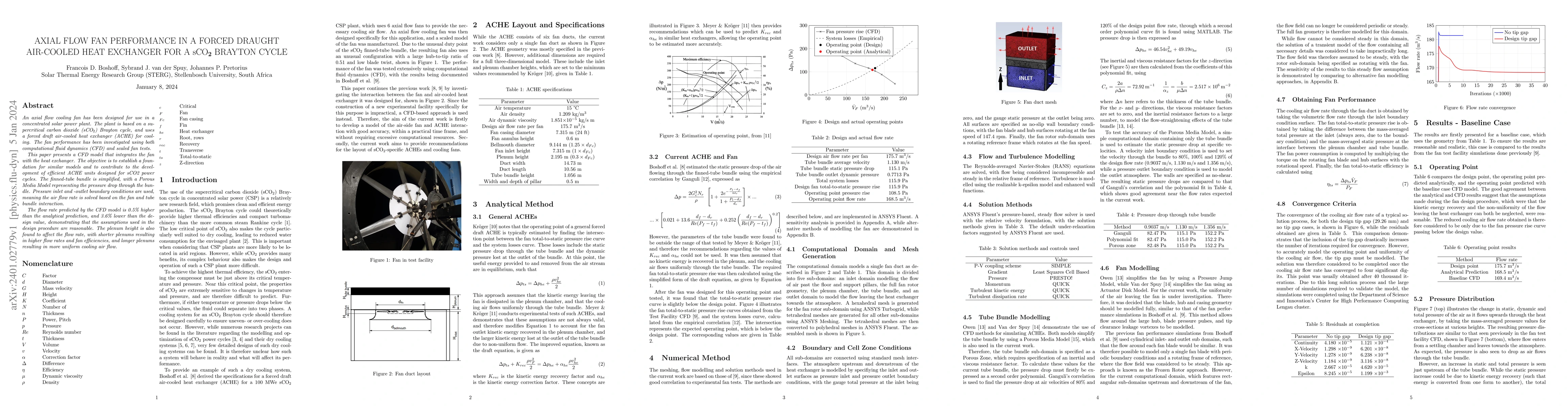 Thumbnail for Axial flow fan performance in a forced draught air-cooled heat exchanger
  for a sCO2 Brayton cycle