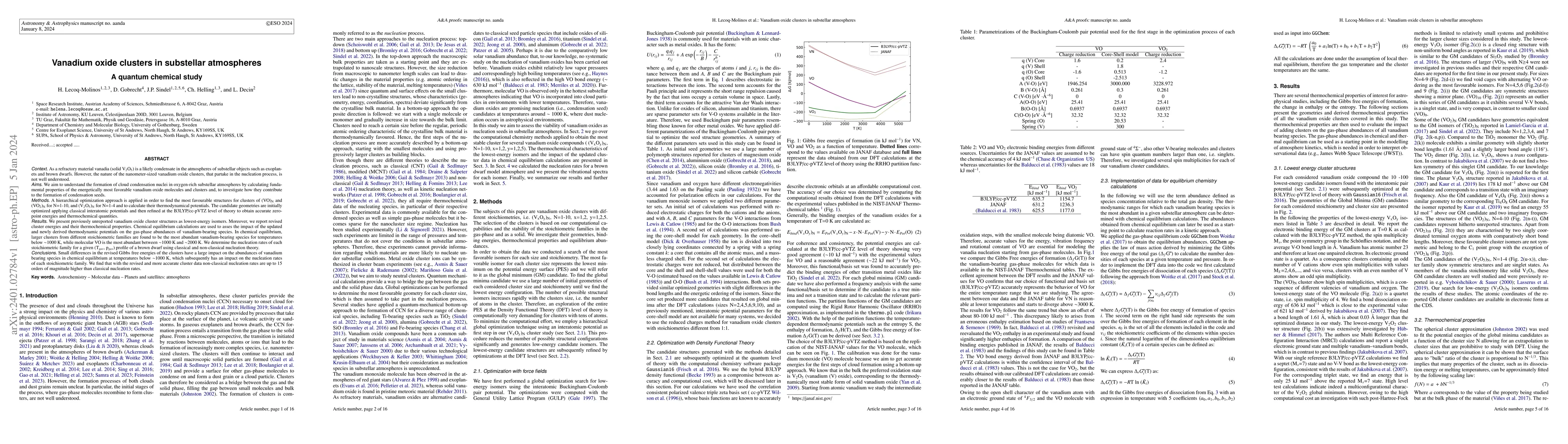 Thumbnail for Vanadium oxide clusters in substellar atmospheres: A quantum chemical
  study