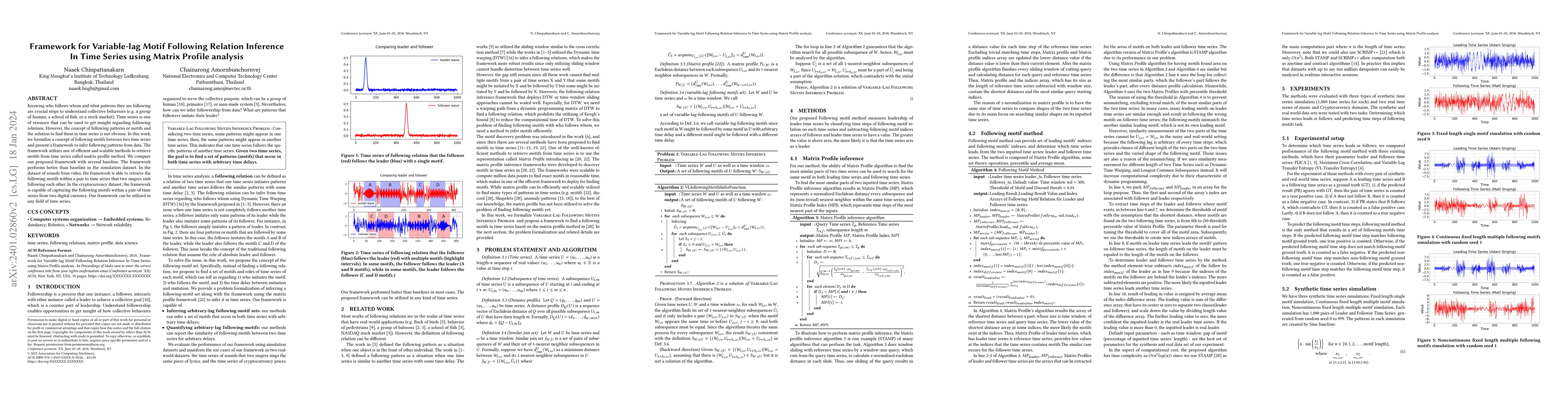 Thumbnail for Framework for Variable-lag Motif Following Relation Inference In Time
  Series using Matrix Profile analysis
