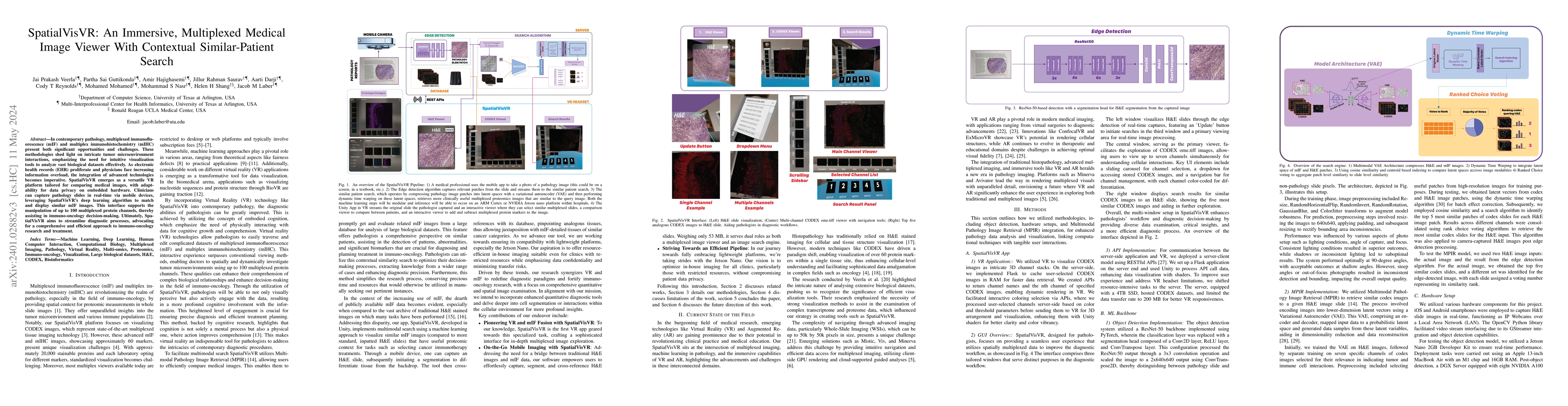 Thumbnail for SpatialVisVR: An Immersive, Multiplexed Medical Image Viewer With
  Contextual Similar-Patient Search