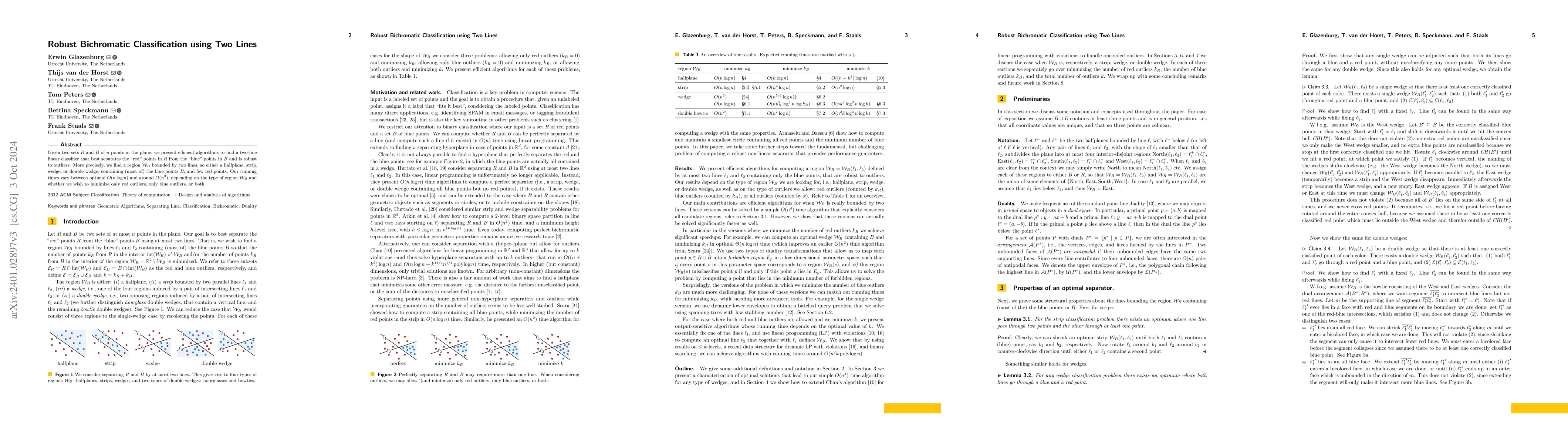 Thumbnail for Robust Bichromatic Classification using Two Lines