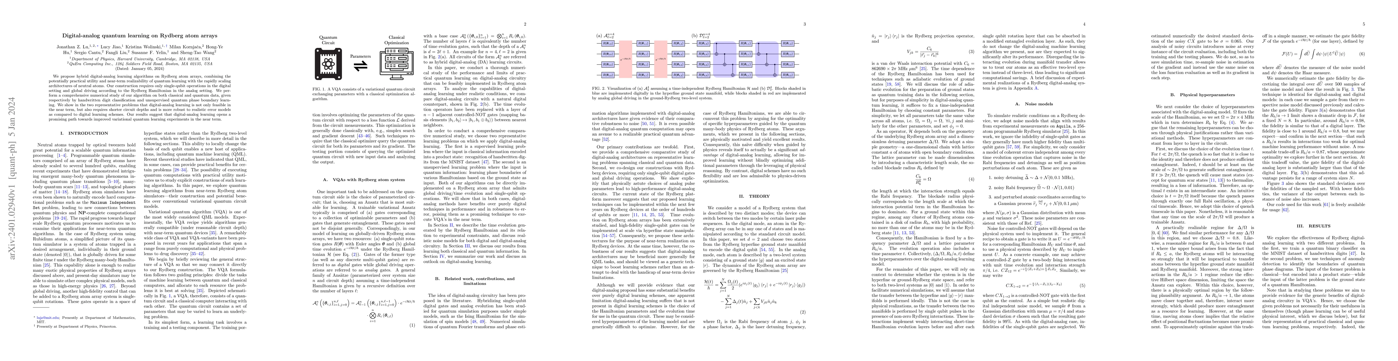 Thumbnail for Digital-analog quantum learning on Rydberg atom arrays