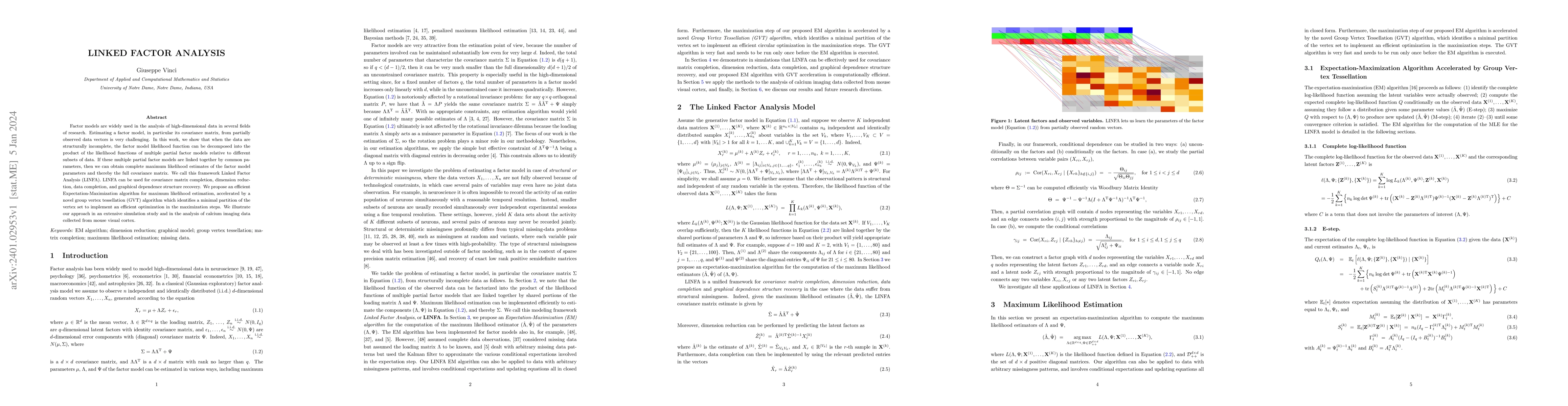 Thumbnail for Linked factor analysis