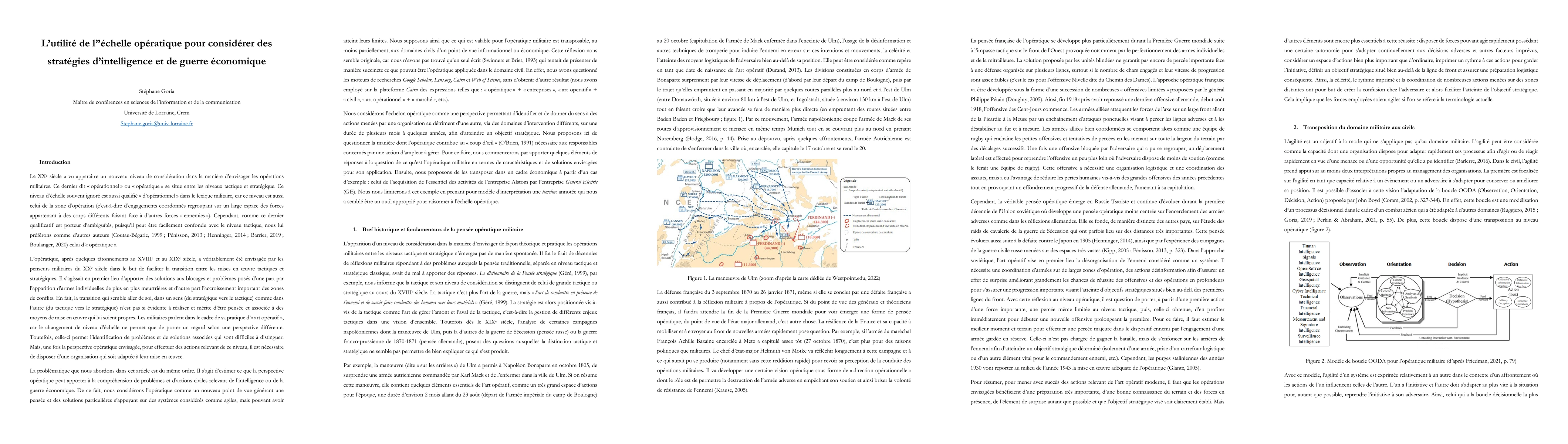 Thumbnail for L'utilit\'e de l'\'echelle op\'eratique pour consid\'erer des
  strat\'egies d'intelligence et de guerre \'economique