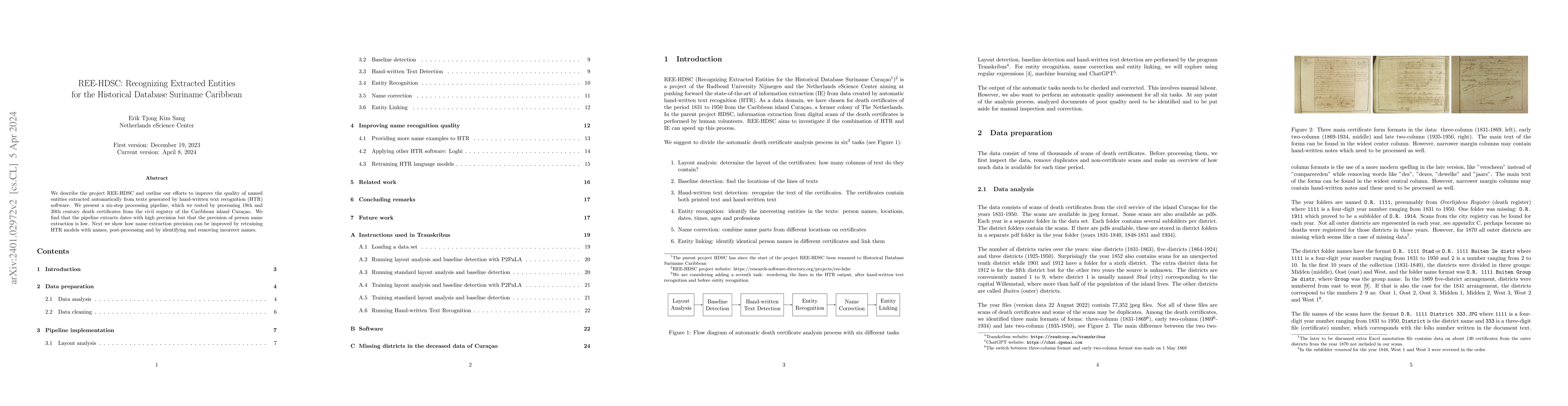 Thumbnail for REE-HDSC: Recognizing Extracted Entities for the Historical Database
  Suriname Curacao