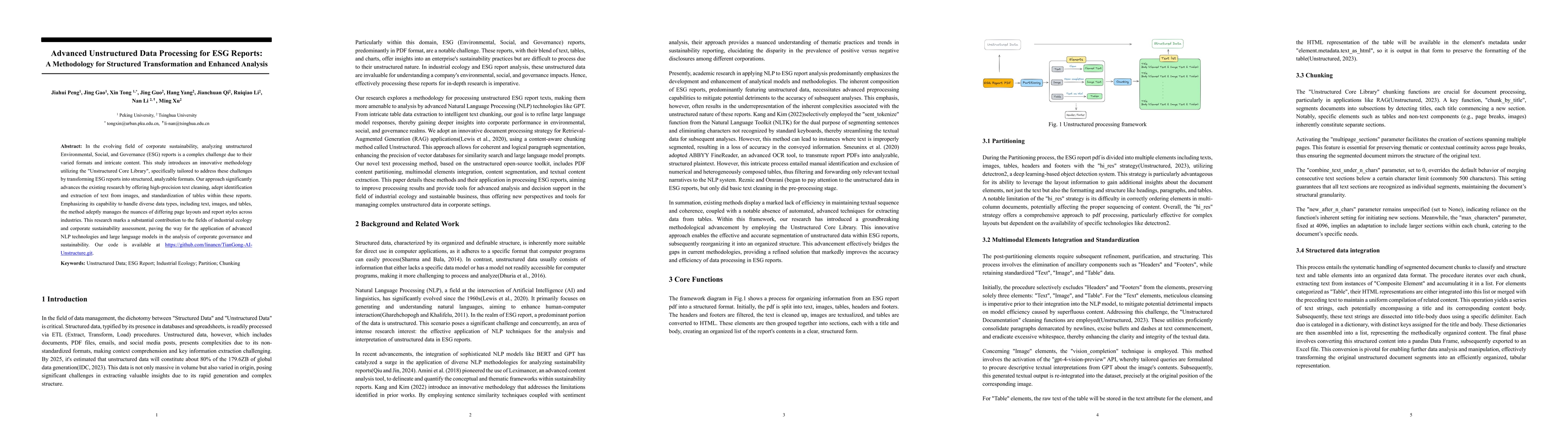 Thumbnail for Advanced Unstructured Data Processing for ESG Reports: A Methodology for
  Structured Transformation and Enhanced Analysis