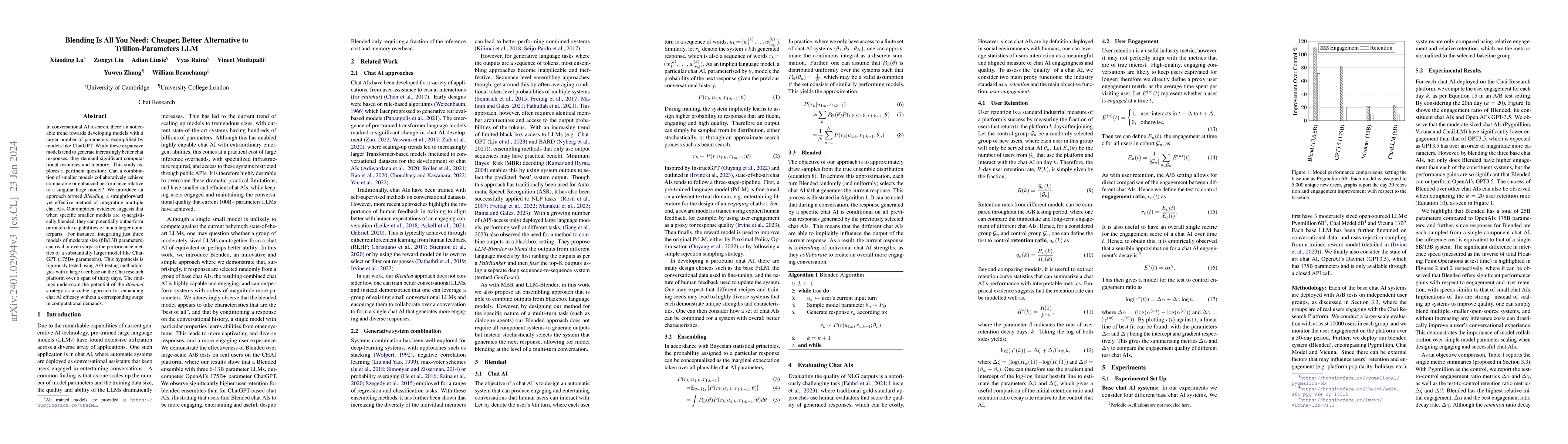 Thumbnail for Blending Is All You Need: Cheaper, Better Alternative to
  Trillion-Parameters LLM