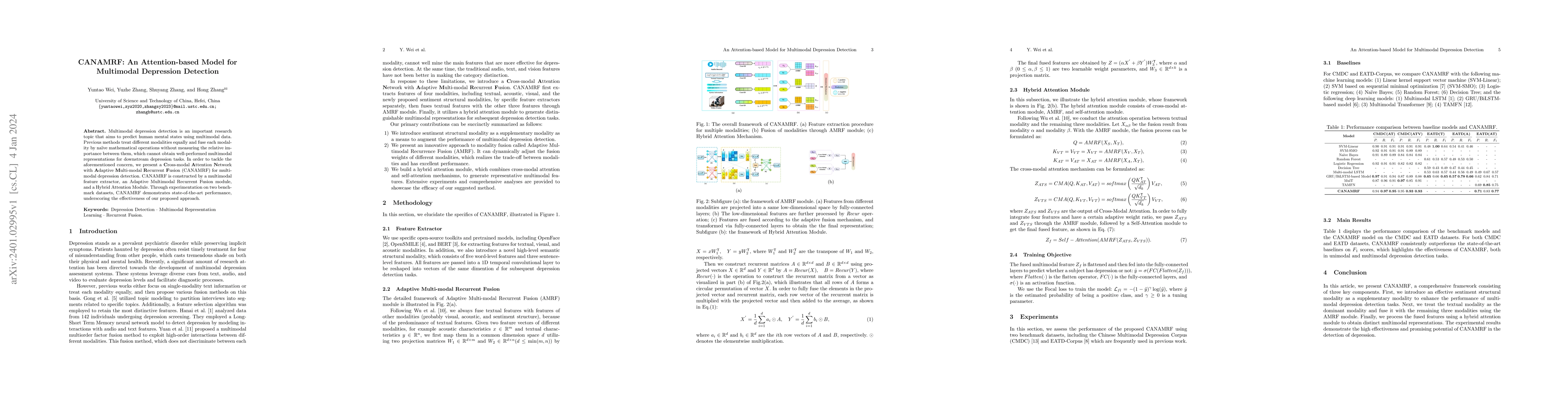 Thumbnail for CANAMRF: An Attention-Based Model for Multimodal Depression Detection